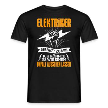 Elektriker Spüche Elektroniker Elektrotechniker - Männer T-Shirt - Schwarz - Vorne - AI Model Male 178 light (178cm)