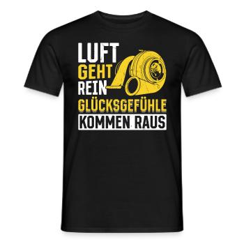 Luft geht rein Glücksgefühle kommen raus! Tuning - Männer T-Shirt - Schwarz - Vorne - AI Model Male 178 light (178cm)
