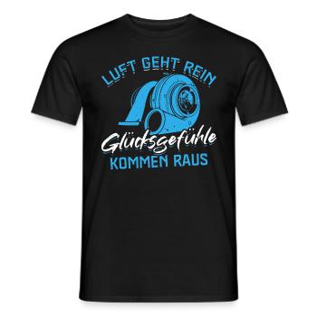 Luft geht rein Glücksgefühle kommen raus! Tuning - Männer T-Shirt - Schwarz - Vorne - AI Model Male 178 light (178cm)