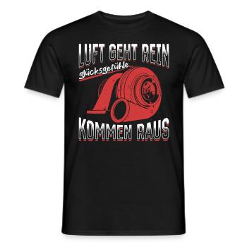 Luft geht rein Glücksgefühle kommen raus! Tuning - Männer T-Shirt - Schwarz - Vorne - AI Model Male 178 light (178cm)