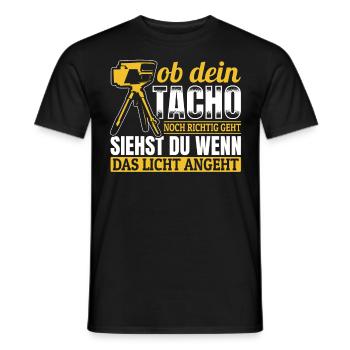Tuning - Ob Dein Tacho Richtig Geht - PS Liebhaber - Männer T-Shirt - Schwarz - Vorne - AI Model Male 178 light (178cm)