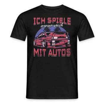 Ich spiele immer noch mit Autos - PS Liebhaber - Männer T-Shirt - Schwarz - Vorne - AI Model Male 178 light (178cm)