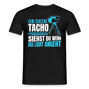 Tuning - Ob Dein Tacho Richtig Geht - PS Liebhaber - Männer T-Shirt - Schwarz - Vorne - AI Model Male 178 light (178cm)