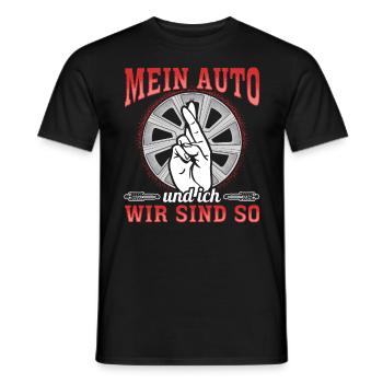 Mein Auto und ich , wir sind SO - PS Liebhaber - Männer T-Shirt - Schwarz - Vorne - AI Model Male 178 light (178cm)