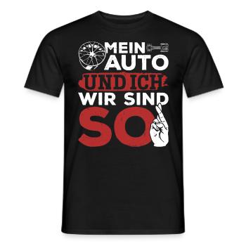 Mein Auto und ich , wir sind SO - PS Liebhaber - Männer T-Shirt - Schwarz - Vorne - AI Model Male 178 light (178cm)