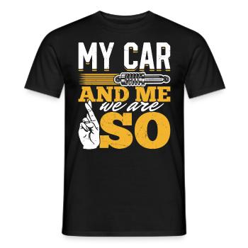 Mein Auto und ich , wir sind SO - PS Liebhaber - Männer T-Shirt - Schwarz - Vorne - AI Model Male 178 light (178cm)