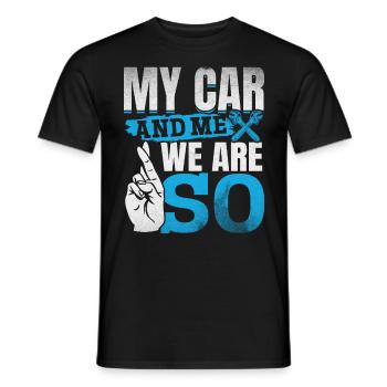 Mein Auto und ich , wir sind SO - PS Liebhaber - Männer T-Shirt - Schwarz - Vorne - AI Model Male 178 light (178cm)