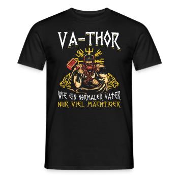 Herren Vathor - Vatertag Vatertagsgeschenk Viking - Männer T-Shirt - Schwarz - Vorne - AI Model Male 178 light (178cm)