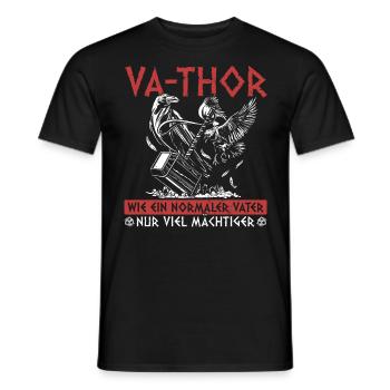 Herren Vathor - Vatertag Vatertagsgeschenk Viking - Männer T-Shirt - Schwarz - Vorne - AI Model Male 178 light (178cm)