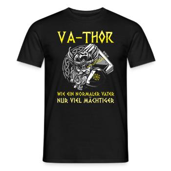 Herren Vathor - Vatertag Vatertagsgeschenk Viking - Männer T-Shirt - Schwarz - Vorne - AI Model Male 178 light (178cm)