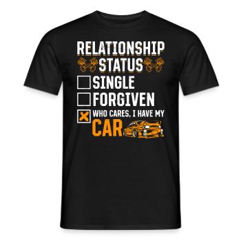Statut relationnel qui se soucie de ma voiture - T-shirt homme - noir - Devant - AI Model Male 178 light (178cm)