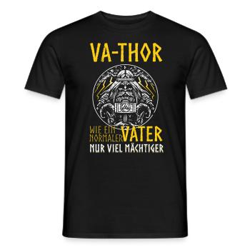 Herren Vathor - Vatertag Vatertagsgeschenk Viking - Männer T-Shirt - Schwarz - Vorne - AI Model Male 178 light (178cm)