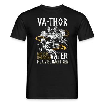 Herren Vathor - Vatertag Vatertagsgeschenk Viking - Männer T-Shirt - Schwarz - Vorne - AI Model Male 178 light (178cm)