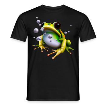 Frog Water Drops - Men's T-Shirt - black - Front - AI Model Male 178 light (178cm)