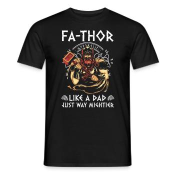 Vathor pour hommes - Fête des pères Cadeau de la fête des pères Viking - T-shirt homme - noir - Devant - AI Model Male 178 light (178cm)