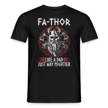 Vathor pour hommes - Fête des pères Cadeau de la fête des pères Viking - T-shirt homme - noir - Devant - AI Model Male 178 light (178cm)