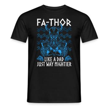 Vathor pour hommes - Fête des pères Cadeau de la fête des pères Viking - T-shirt homme - noir - Devant - AI Model Male 178 light (178cm)