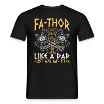 Vathor pour hommes - Fête des pères Cadeau de la fête des pères Viking - T-shirt homme - noir - Devant - AI Model Male 178 light (178cm)