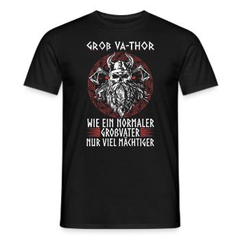 Groß Vathor - Vatertag Vatertagsgeschenk Wikinger - Männer T-Shirt - Schwarz - Vorne - AI Model Male 178 light (178cm)