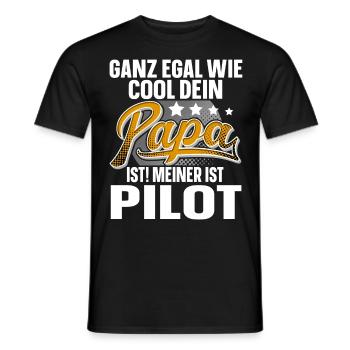 Pilot Papa Vater Vatertag Cooler Papa - Männer T-Shirt - Schwarz - Vorne - AI Model Male 178 light (178cm)