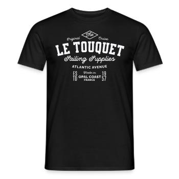 Le Touquet Segelzubehör - Männer T-Shirt - Schwarz - Vorne - AI Model Male 178 light (178cm)