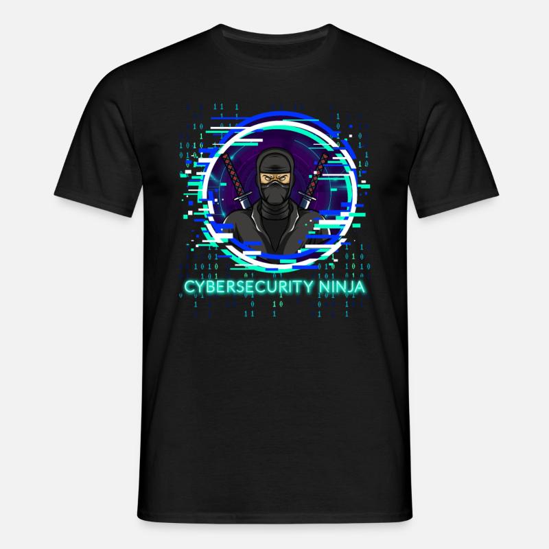 Cybersecurity Ninja Code Programmierer Nerd - Männer T-Shirt - Schwarz