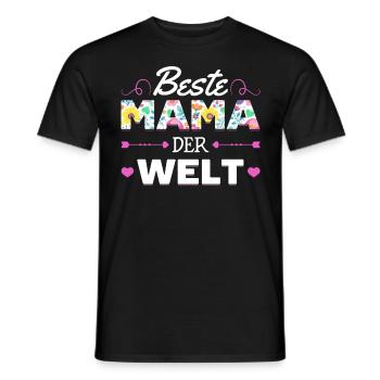 Pour la meilleure maman du monde! Pour la fête des mères - T-shirt homme - noir - Devant - AI Model Male 178 light (178cm)