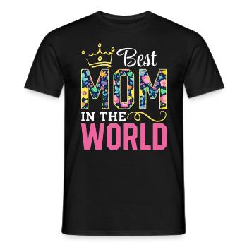 Pour la meilleure maman du monde! Pour la fête des mères - T-shirt homme - noir - Devant - AI Model Male 178 light (178cm)