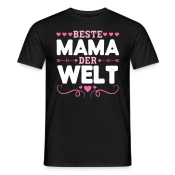 Pour la meilleure maman du monde! Pour la fête des mères - T-shirt homme - noir - Devant - AI Model Male 178 light (178cm)