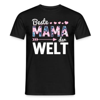 Pour la meilleure maman du monde! Pour la fête des mères - T-shirt homme - noir - Devant - AI Model Male 178 light (178cm)
