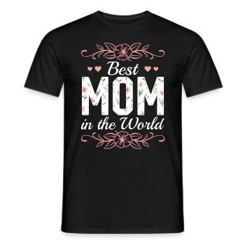 Pour la meilleure maman du monde! Pour la fête des mères - T-shirt homme - noir - Devant - AI Model Male 178 light (178cm)
