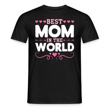 Pour la meilleure maman du monde! Pour la fête des mères - T-shirt homme - noir - Devant - AI Model Male 178 light (178cm)