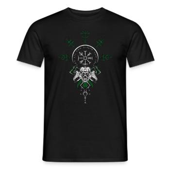 Keltischer Vikinger Vegvisir Kompass Wikinger - Männer T-Shirt - Schwarz - Vorne - AI Model Male 178 light (178cm)