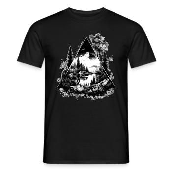 Angler in der Natur für jeden Angelliebhaber - Männer T-Shirt - Schwarz - Vorne - AI Model Male 178 light (178cm)
