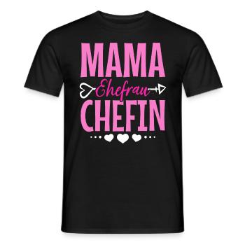 Mama Ehefrau Chefin - Zum Muttertag - Männer T-Shirt - Schwarz - Vorne - AI Model Male 178 light (178cm)