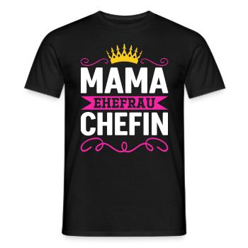 Mama Ehefrau Chefin - Zum Muttertag - Männer T-Shirt - Schwarz - Vorne - AI Model Male 178 light (178cm)