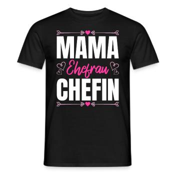 Mama Ehefrau Chefin - Zum Muttertag - Männer T-Shirt - Schwarz - Vorne - AI Model Male 178 light (178cm)