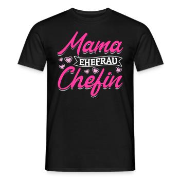 Mama Ehefrau Chefin - Zum Muttertag - Männer T-Shirt - Schwarz - Vorne - AI Model Male 178 light (178cm)