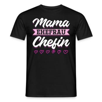 Mama Ehefrau Chefin - Zum Muttertag - Männer T-Shirt - Schwarz - Vorne - AI Model Male 178 light (178cm)