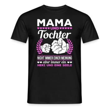 tolles Muttertag Spruch - ein Herz und eine Seele. - Männer T-Shirt - Schwarz - Vorne - AI Model Male 178 light (178cm)