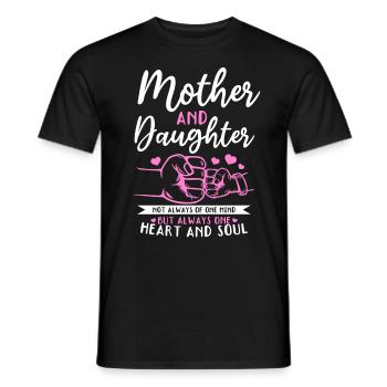 great Mother's Day saying - one heart and one soul. - Men's T-Shirt - black - Front - AI Model Male 178 light (178cm)