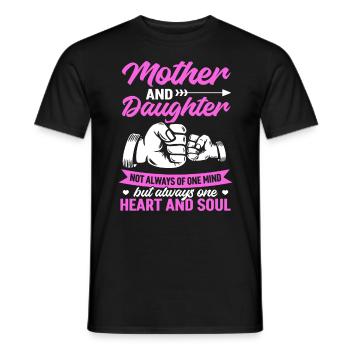 great Mother's Day saying - one heart and one soul. - Men's T-Shirt - black - Front - AI Model Male 178 light (178cm)