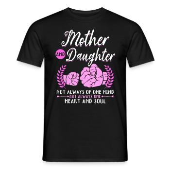 great Mother's Day saying - one heart and one soul. - Men's T-Shirt - black - Front - AI Model Male 178 light (178cm)