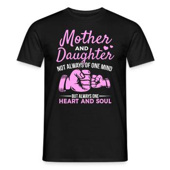 great Mother's Day saying - one heart and one soul. - Men's T-Shirt - black - Front - AI Model Male 178 light (178cm)
