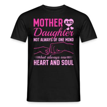 great Mother's Day saying - one heart and one soul. - Men's T-Shirt - black - Front - AI Model Male 178 light (178cm)