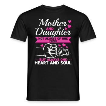 great Mother's Day saying - one heart and one soul. - Men's T-Shirt - black - Front - AI Model Male 178 light (178cm)