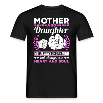 great Mother's Day saying - one heart and one soul. - Men's T-Shirt - black - Front - AI Model Male 178 light (178cm)