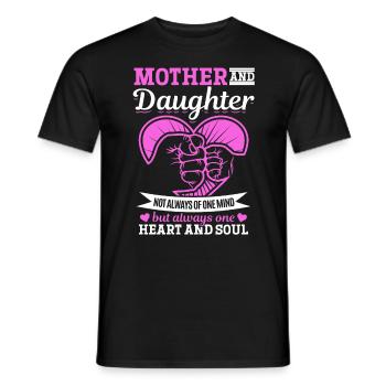 great Mother's Day saying - one heart and one soul. - Men's T-Shirt - black - Front - AI Model Male 178 light (178cm)