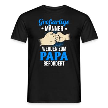 Großartige Männer werden zum Papa befördert Vater - Männer T-Shirt - Schwarz - Vorne - AI Model Male 178 light (178cm)