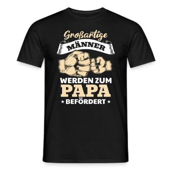 Großartige Männer werden zum Papa befördert Vater - Männer T-Shirt - Schwarz - Vorne - AI Model Male 178 light (178cm)